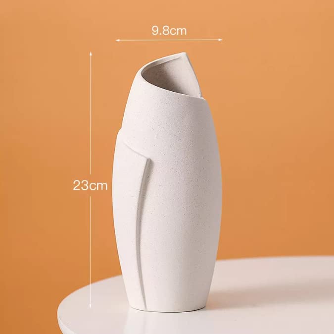SIHIYA LIFE Set of 2 Ceramic Shell Vases | Nordic, Boho, Modern Minimalist Design Flower Vase for Elegant Home Décor | Living Room Centerpiece | for Flower Arrangements | Ideal Gift