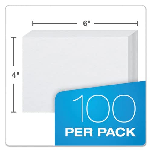 MARKQ Blank Flash Cards 100 Pack Plain White Index Cards for Business, Office School Learning Revision Record Cards, 4” x 6”, 180GSM