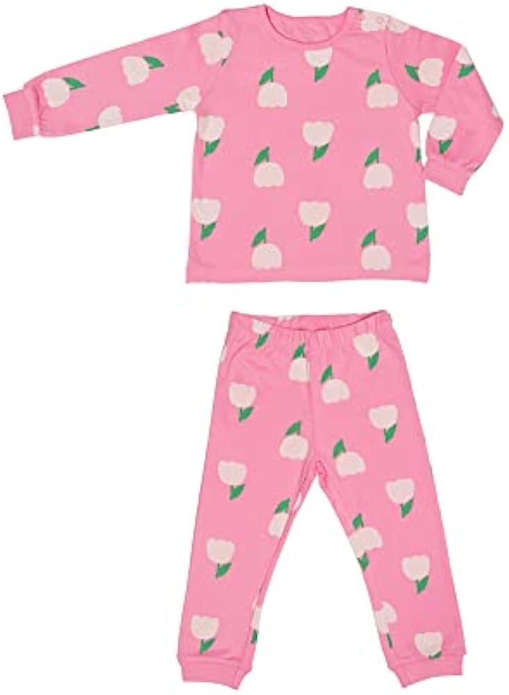 AIKO Girls AIKO-Kids Cute Pink Print Long Two Piece Pyjama Set Girls PJ set (pack of 1)