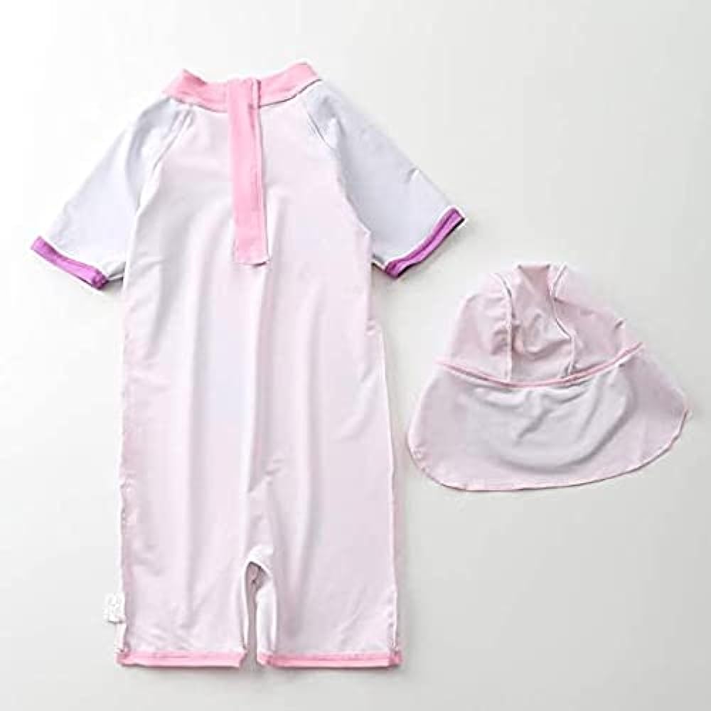 HausFine Little Kid Girls Unicorn Swimsuit Baby Girls One-Piece Swimwear with Sun Protection Hat