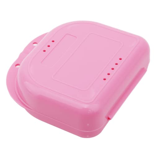 Retainer Box Retainer Case Retainer Container Partial Mouth Guard Container Case Denture Box Orthodontic Denture Storage Boxes with Vent Holes (Pink/Light Blue/White)