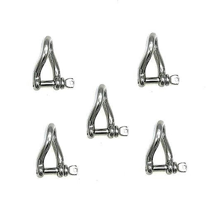 Marine Grade AISI 316 Stainless Steel Screw Pin Mini Twisted Shackle 5/32