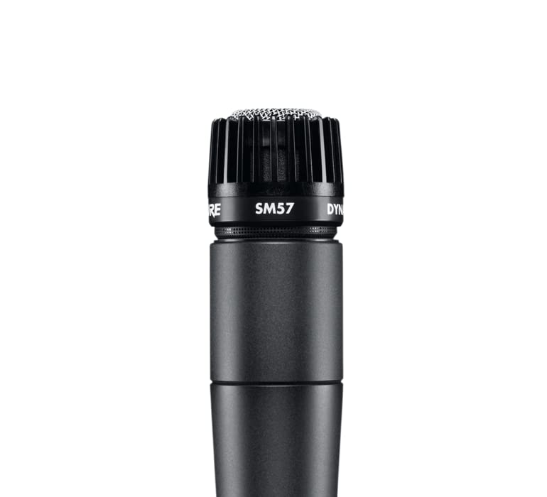 Shure SM57, Dynamic Instrument Microphone, Cardioid, Studio Ready, For Live Instrument Performance & Professional Audio Recording, Black