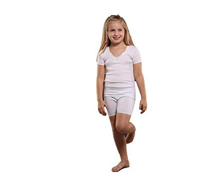 Girls White Undershirt Tshirt and Short, Girls white underwear set (1-2 year)
