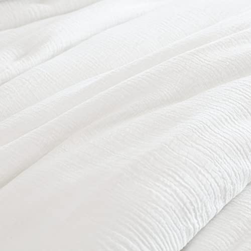 HOMBYS Soft Muslin Comforter Lightweight Oversized King Comforter 120x120, 100% Cotton Breathable Gauze Off White Bedding Comforter Duvet Insert