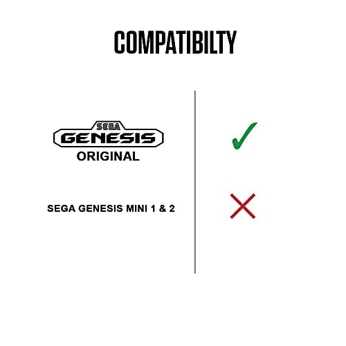 Retro-Bit Official Sega Genesis Controller 6-Button Arcade Pad for Sega Genesis - Original Port (Black)