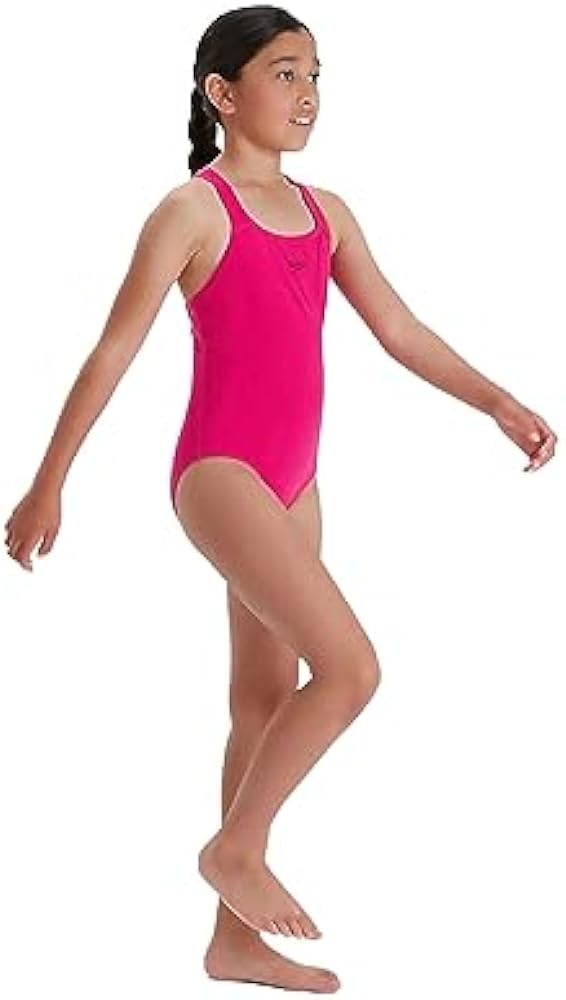 Speedo ECO Endurance+ Medallist Swimsuit, Comfortable, Stylish Design, Extra Flexibility, Junior Girls