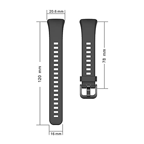 Dado Replacement Silicone Band compatible with Huawei Band 6 Watch, solid color bands