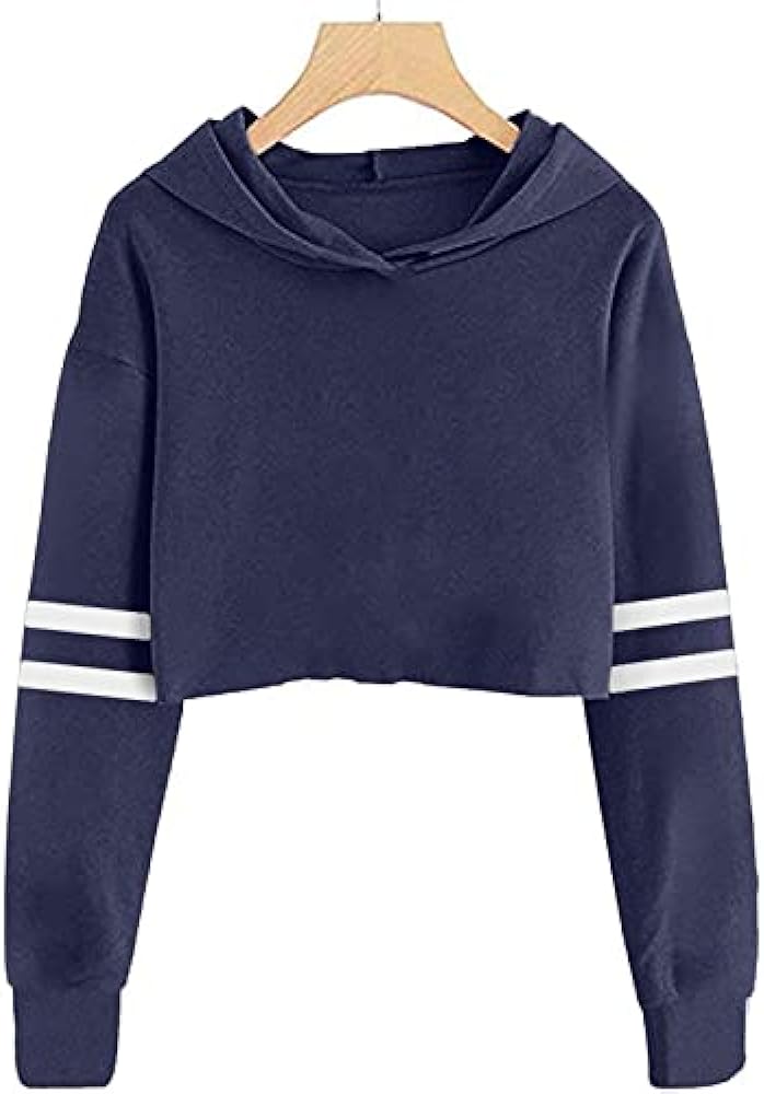 Meikulo Kids 2 Piece Outfits Girls Crop Tops Hoodies Long Sleeve Fashion Sweatshirts and Sweatpants