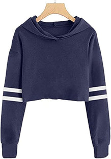 Meikulo Kids 2 Piece Outfits Girls Crop Tops Hoodies Long Sleeve Fashion Sweatshirts and Sweatpants