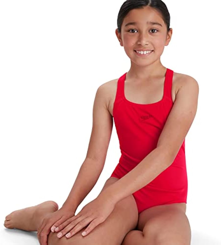 Speedo ECO Endurance+ Medallist Swimsuit, Comfortable, Stylish Design, Extra Flexibility, Junior Girls