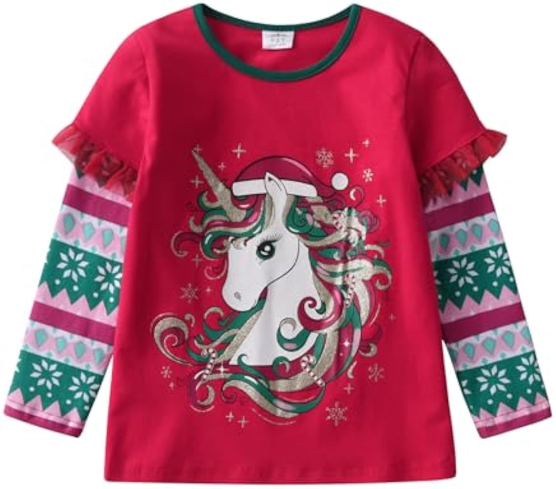 VIKITA Little Girls Cute Flower Long Sleeve T-Shirt Top for 1-8 Years