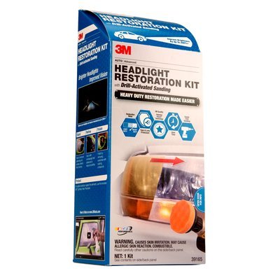 3M 39175 Heavy Duty Headlight Restoration Kit (with Quick Clear Coat), 1 Pack