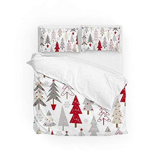 My Daily Christmas Trees Snowflakes Seamless Duvet Cover Set 3 Piece Microfiber Polyester Pillowcases Quilt Bedding Set King Size