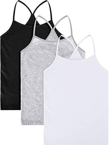 3 Pieces Girls Dance Tank Top Sleeveless Racerback Camisole Undershirts Girl Dancewear for Ballet Dance