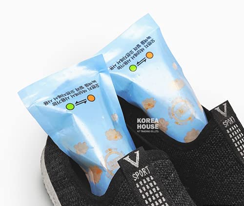 Shoes Deodorizer Odor Eliminator and Moisture absorber Made by Korea, Sundry and Reusable Portable Dehumidifier,Mold protection.Shoe and Gym Bags Fresheners Deodorant Smell Remover.(1pair)