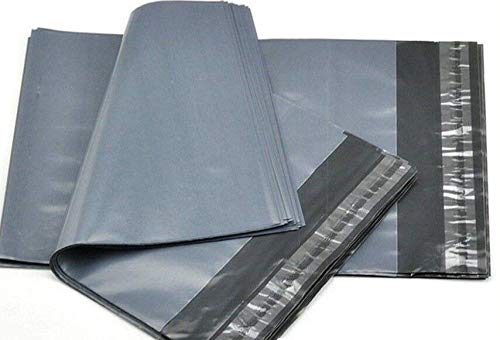 Strong Large Grey Mailing Postal Bags Mailers, Strong and Sturdy, Seal Tape (Pack of 50, 6x9)