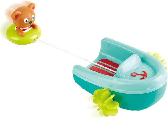 Hape, Tubing Pull Back Boat, Bath Toys, Multicolor, Ages 18 months up