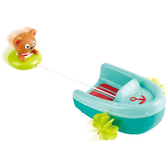 Hape, Tubing Pull Back Boat, Bath Toys, Multicolor, Ages 18 months up