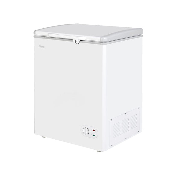 Super General Chest-Freezer 150 Liter Gross Volume, SGF-155-H, White, Compact Deep-Freezer with Storage-Basket, Lock & Key, Wheels, 63.2 x 56.5 x 83.5 cm, 1 Year Warranty