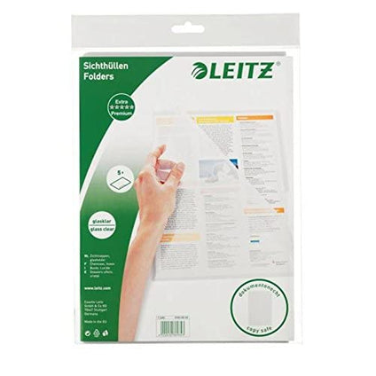 Leitz Premium A4 PVC Copy-Safe 5 Pcs Crystal Clear Plastic Sleeves, 41006003, WOW