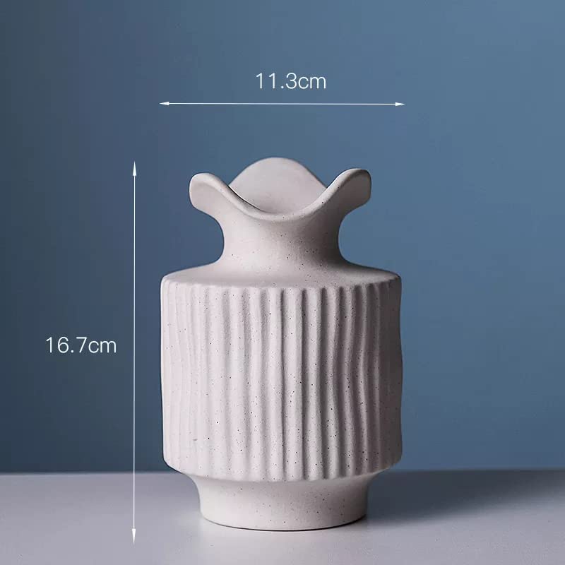 Modern Nordic Style irregular Ceramic Vase, Nordic Circular Matte Hollow Donut Flower Vases Decorative Minimalist Art Style for Home Living Room Office Kitchen Table Decor