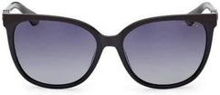 Guess GU786401D58 Round Shape Full Rim Sunglasses for Women, 58 mm Lens Width, Shiny Black/Smoke Polarized