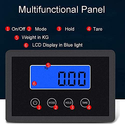 Vinsoc Stainless Steel Digital Heavy Duty Postal Scale with Separate LCD Display Powered by Batteries or AC Adapter (180kg)