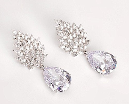 Yellow Chimes Crystals from Swarovski Diamond Sparkling Silver Earrings For Women and Girls