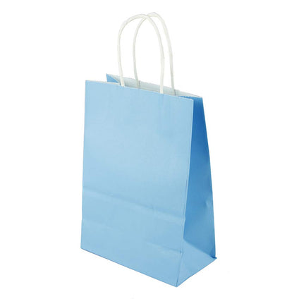 SHOWAY Paper Gift Bags 12 Pieces Set, Eco-Friendly Paper Bags, With Handles Bulk, Paper Bags, Shopping Bags, Kraft Bags, Retail Bags, Party Bags 15X21X8Cm, Color Blue,