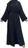 Modest Beauty Women's Muslim Hijab Abaya Open Front Cardigan Maxi Dress Prayer Abayas Two-Piece Without Hijab Cap