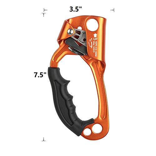 SZCQ SRT Climbing Hand Ascender Aviation Light Alloy Mountaineering Rock Ergonomic Rappelling Gear Equipment Left Handled Ascender Arborist Tree Climber Rigging