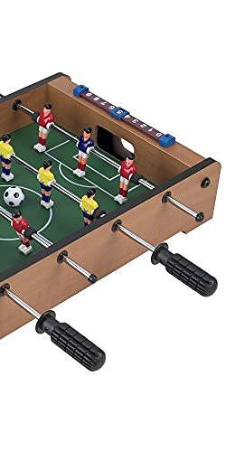 HEY! PLAY! Tabletop Foosball Table- Portable Mini Table Football/Soccer Game Set with Two Balls and Score Keeper for Adults and Kids by Hey! Play!, Tan/Green