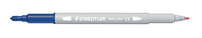 STAEDTLER 3280 C10 Twin-Colour, Double-Ended Fibre-Tip Pens - 20 Assorted Colours (Pack of 10)