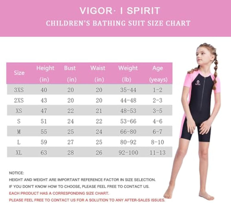 Karrack Girls and Boys One Piece Rash Guard Swimsuit Kid Water Sport Short Swimsuit UPF 50+ Sun Protection Bathing Suits