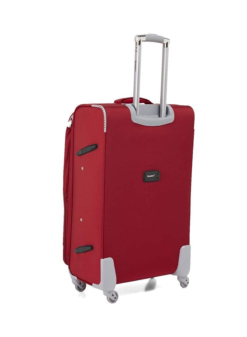 Senator Soft-Shell Luggage Extra Large Size Expandable Lightweight, Check in Size Luggage with Spinner Wheels 4 LL003 (Checked Luggage 32-Inch, Red)