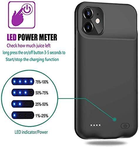 NTECH Battery Case For iPhone 13 Pro, (3500mAh) Portable Protectiver Case Rechargeable Extended Battery Pack Compatible With iPhone 13 Pro Charging Case (13-Pro 6.1in) - Black