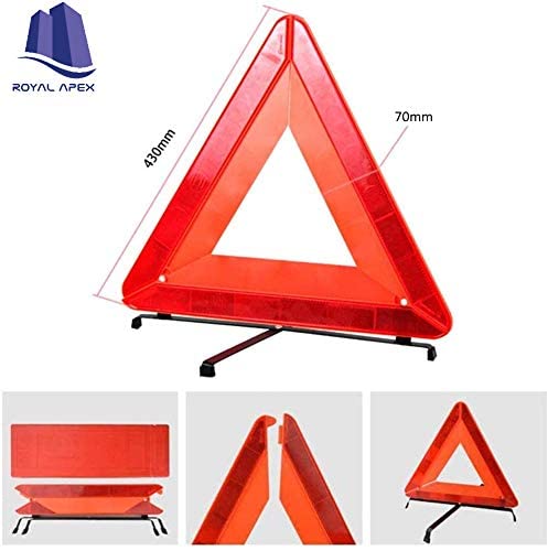 Royal Apex Safety Triangle Warning Kit Foldable Emergency Warning Triangle Sign Car Roadside Emergency Kit with Reflective (Pack of 1)