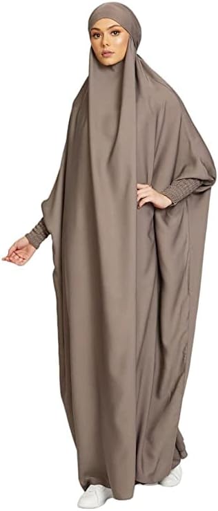 Women's Muslim One Piece Prayer Dress for Women Abaya Dress Islamic Middle East Dubai Turkey Maxi Abaya Kaftan with Hijab Dress in Full Length