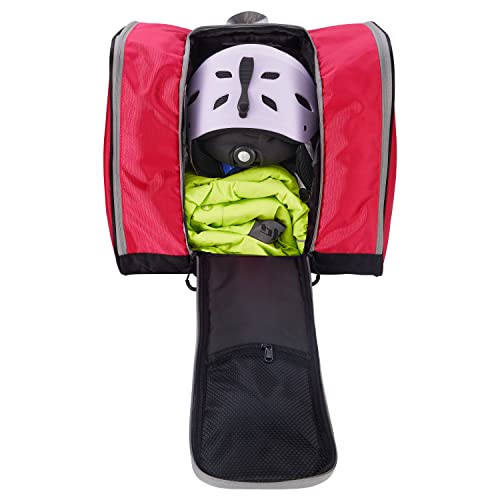 Sports boots backpack for kids toddler everything rollerblade, skate, ski, snowboard boots, helmet, gloves and snacks perfect for ski, snowboard, skate, outdoor activities or air travel VieGreenleaf