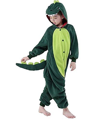 Dinosaur Kids Unisex Onesies Animal Cartoon Siamese Pajamas Home Wear Cosplay Pajamas Flannel Sleepwear Home Clothes for Girl Boy