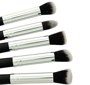 10 Pieces Makeup Brushes Set for Faces Eyes Eyeshadow Eyeliner Foundation Blush Lip Bronzer,Black