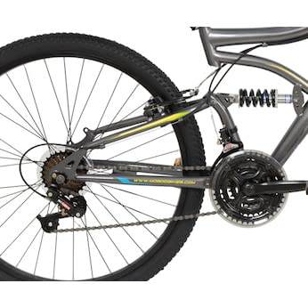 Mogoo Aviator Dual Suspension Mountain Bike 26-Inch, 21 Gears Speed Drivetrain, Bicycle Adult, V Brakes, Full Suspension MTB, Cycle For Men & Women, 21-Gears