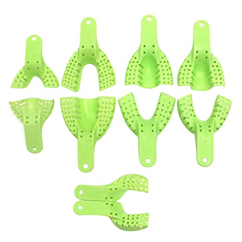 10x Dental Impression Trays Plastic Tooth Tray U Shape Teeth Holder Tools Green