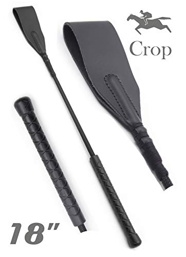 Riding Crop 18" Leather Whips for Horse Equestrian Horse Crop
