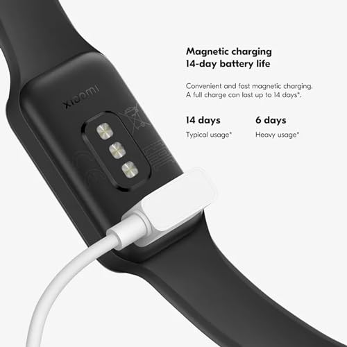 Xiaomi Smart Band 8 Active Fitness Tracker & Activity Tracker with 1.47" LCD Display, 14-Day Battery Life, Blood Oxygen, Heart Rate, Sleep & Stress Monitoring, Fitness Watch for Men Women, Black