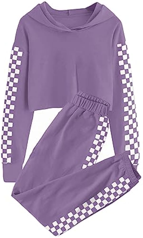 Meikulo Kids 2 Piece Outfits Girls Crop Tops Hoodies Long Sleeve Fashion Sweatshirts and Sweatpants