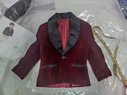 Toddler Boy Formal Suit Jacket Outfit Christmas Velvet Blazer Sports Coat for Kids Birthday Party JTZ019 8 Years