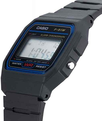 Casio Mens Classic Alarm LCD Digital Watch,F-91W-1DG