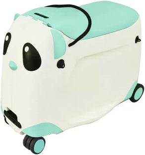 Kids ride on suitcase and hand luggage children’s hand carry bag (Green with white)